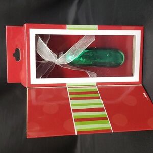 Ganz NWT, NIB The Christmas Pickle Glass Ornamnent in Gift Box
